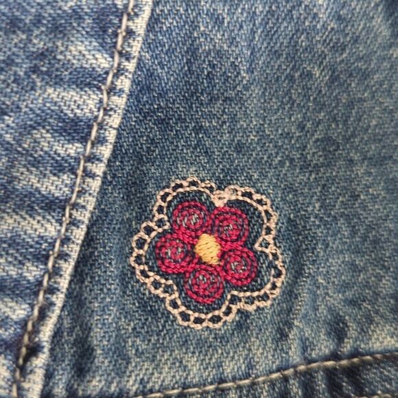 Oshkosh baby bgosh Y2K floral embroidered denim jacket infant size 3/6 months - Picture 6 of 9